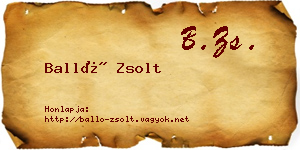 Balló Zsolt névjegykártya